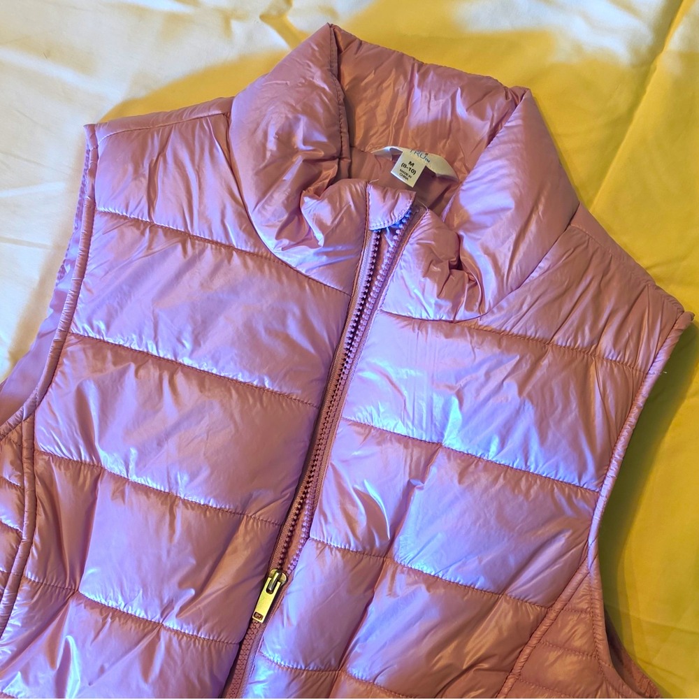 Time and Tru Women's Purple Vest Mid-Length Zip Pockets Wind Resistant M #32